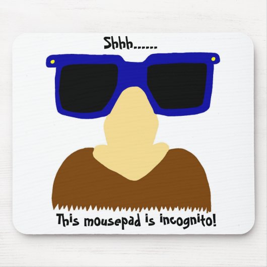 Incognito Mustache & Glasses Mousepad (Vorne)