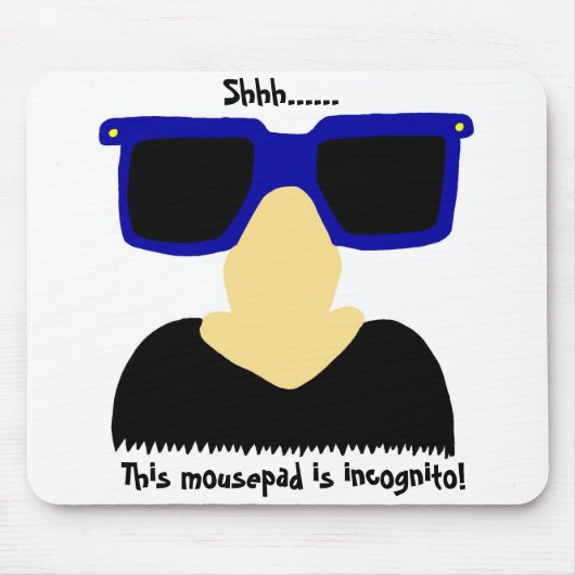 Incognito Mustache & Glasses Mousepad (Vorne)