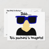 Incognito Mustache & Glasses Postkarte (Vorne/Hinten)