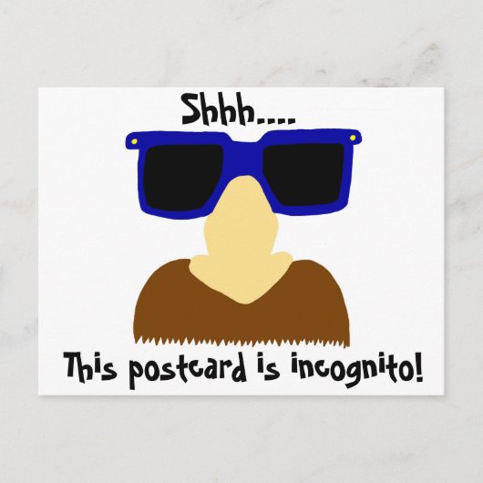 Incognito Mustache & Glasses Postkarte (Vorderseite)