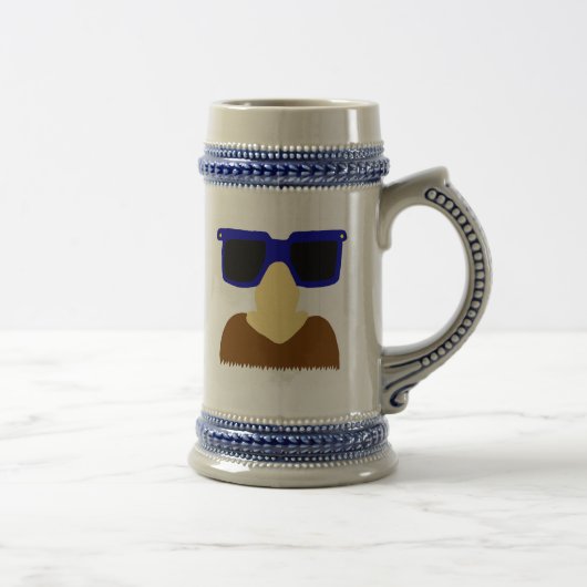 Incognito Mustache & Glasses Stein Bierglas (Rechts)