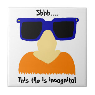 Incognito Mustache & Glasses Tile Fliese
