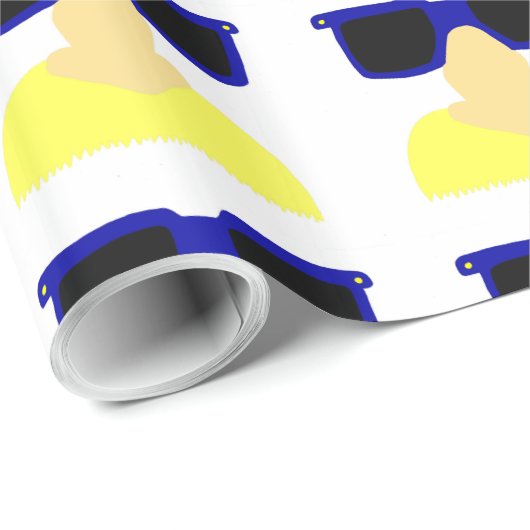 Incognito Mustache & Glasses Wrapping Paper Geschenkpapier (Rolleneckpunkt)