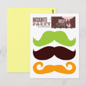 Incognito Party Mustaches 1 Postkarte (Vorne/Hinten)