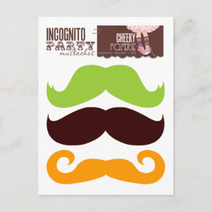 Incognito Party Mustaches 1 Postkarte