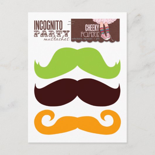 Incognito Party Mustaches 1 Postkarte (Vorderseite)