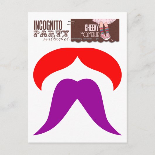 Incognito Party Mustaches 2 Postkarte (Vorderseite)