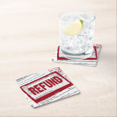 Income Tax Refund Stamp Rechteckiger Pappuntersetzer (Vor Ort)