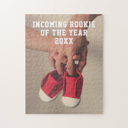 Incoming Rookie Foto Pregnancy Ankündigung Puzzle (Vertikal)