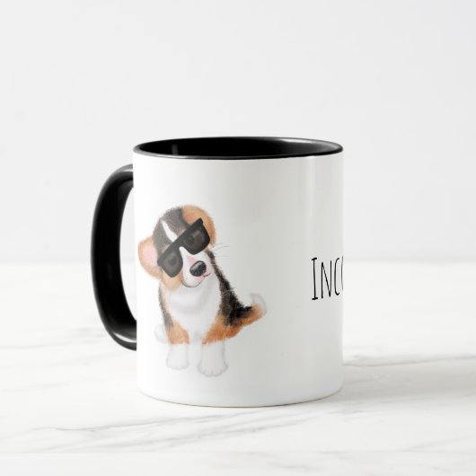 Incorgnito Corgi Welpe Tasse (Vorderseite Links)