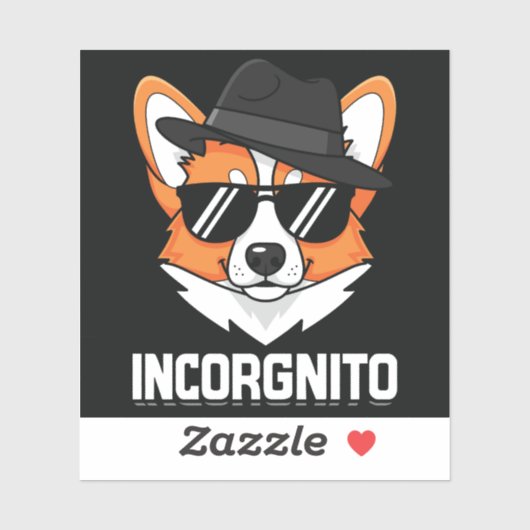 Incorgnito Stealthy Corgi in Shades Aufkleber (Blatt)