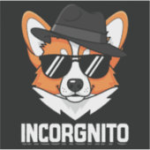 Incorgnito Stealthy Corgi in Shades Aufkleber (Vorderseite)