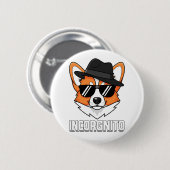 Incorgnito Stealthy Corgi in Shades Button (Vorne & Hinten)