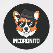 Incorgnito Stealthy Corgi in Shades Etiketten (Design 1)