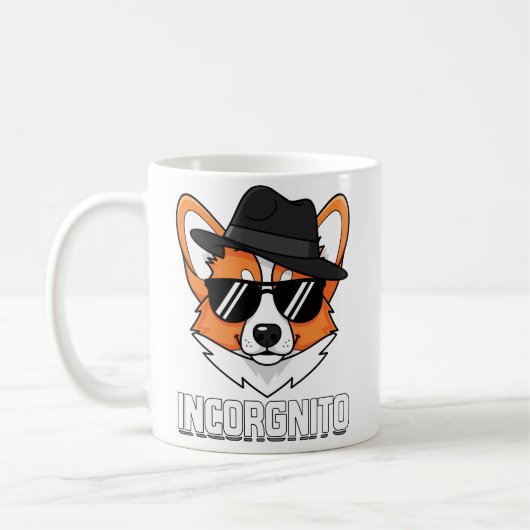Incorgnito Stealthy Corgi in Shades Kaffeetasse (Links)