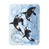 Incredible Black and White Watercolor Orcas Magnet (Vertikal)