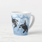 Incredible Black and White Watercolor Orcas Milchtasse (Rechte Ecke)