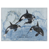 Incredible Black and White Watercolor Orcas Schneidebrett (Vorderseite)