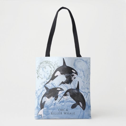 Incredible Black and White Watercolor Orcas Tasche (Vorderseite)