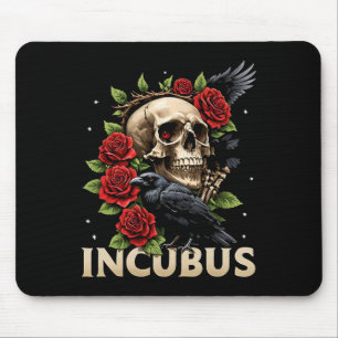 Incubus Crow Links Skull Blume Halloween Kostüm 2 Mousepad