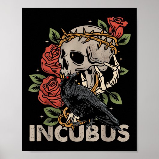 Incubus Crow Links Skull Blume Halloween-Kostüm Poster (Vorne)