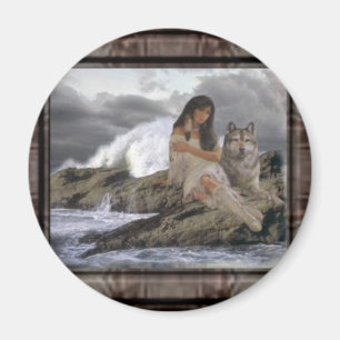IndainMaiden_Wolf Magnet