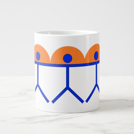 Indalo Man Blue und Orange Sun Jumbo-Tasse (Vorderseite)