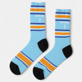 Indego and blue & orange - Name Number Socks Socken (Linkes Detail)
