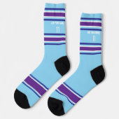Indego and purple Sport Jersey - Name Number Socks Socken (Linkes Detail)