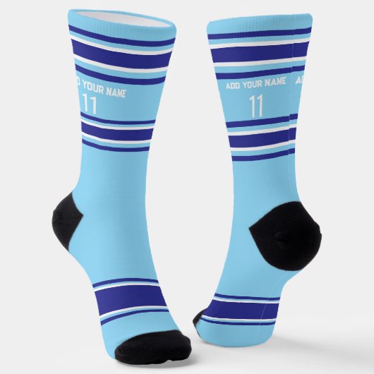 Indego und blaue Sport Jersey - Name Nummer Socken (Gewinkelt)