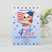 Independence Day 4th of July God Bless America🇺🇸 Einladung (Stehend Vorderseite)