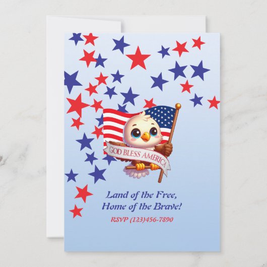 Independence Day 4th of July God Bless America🇺🇸 Einladung (Rückseite)