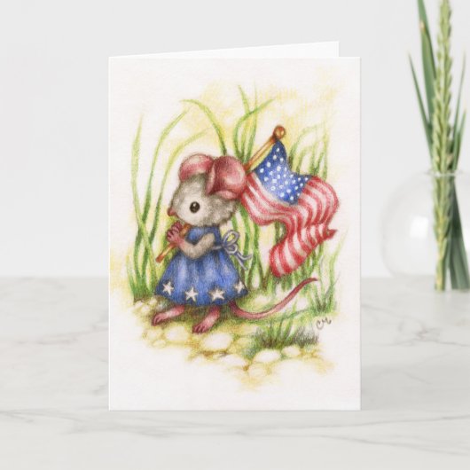 Independence Day - Cute Mouse Art Card Karte (Vorderseite)