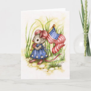 Independence Day - Cute Mouse Art Card Karte