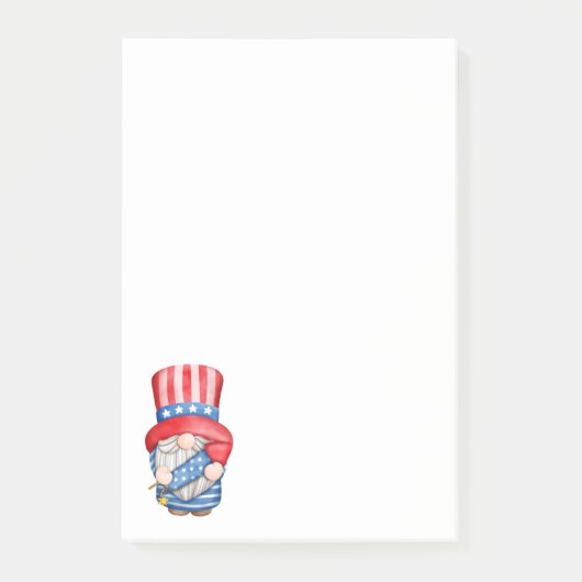 Independence Day Gnome Post-it-Notes Post-it Klebezettel (Vorderseite)