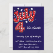 Independence Day July 4th Party Invite  (Vorderseite)