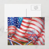 Independence Day & July fourth Postkarte (Vorne/Hinten)
