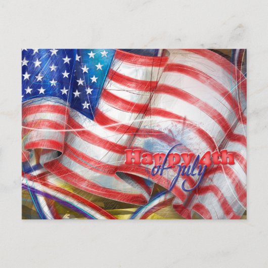 Independence Day & July fourth Postkarte (Vorderseite)