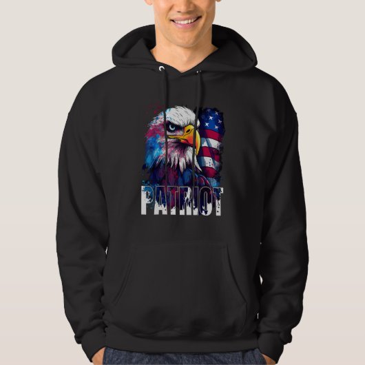 Independence Day Patriotic 4th July Eagle USA Amer Hoodie (Vorderseite)