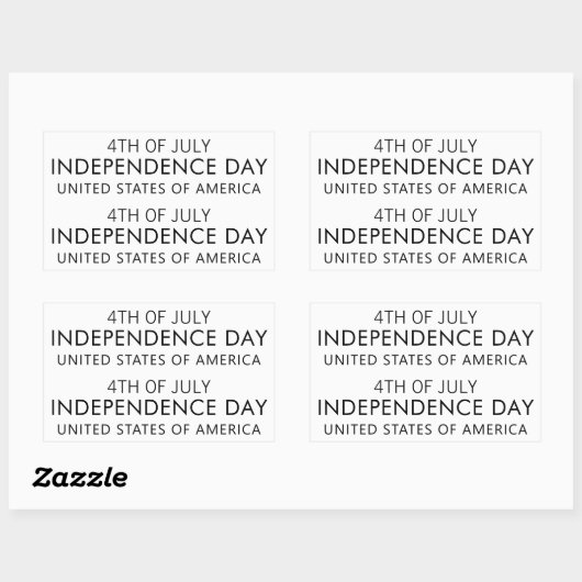 INDEPENDENCE DAY Stylish Font Rechteckiger Aufkleber (Blatt)