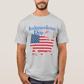 Independence Day USA Flag Map Men's Patriotic T-Shirt (Vorderseite)