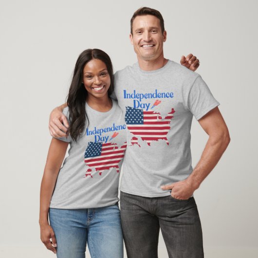 Independence Day USA Flag Map Men's Patriotic T-Shirt (Unisex)