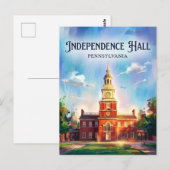 Independence Hall Pennsylvania Postkarte (Vorne/Hinten)