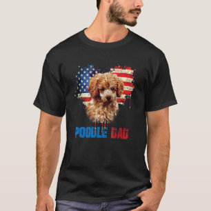 Independence-Hunde-Liebhaber Pudel-Vater US-Flagge T-Shirt