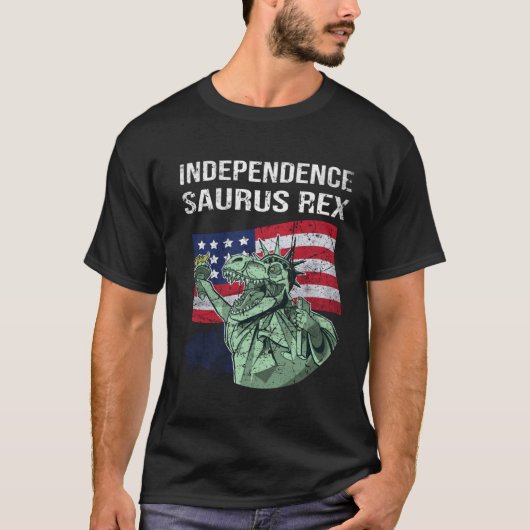 independence saurus Rex 4th of July day statue of T-Shirt (Vorderseite)