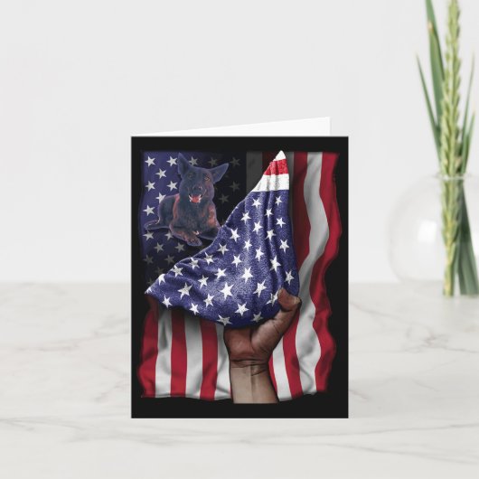 Independence US Flag Dutch Shepherd Karte (Vorderseite)