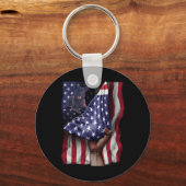 Independence US Flag Dutch Shepherd Schlüsselanhänger (Vorderseite)