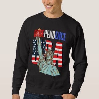 Independence USA America Patriotic Statue of Liber Sweatshirt