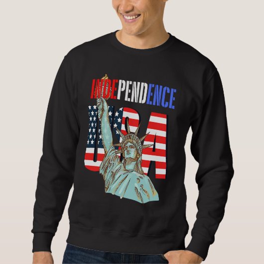 Independence USA America Patriotic Statue of Liber Sweatshirt (Vorderseite)