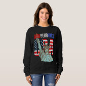 Independence USA America Patriotic Statue of Liber Sweatshirt (Vorne ganz)